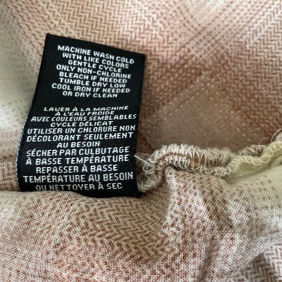 MAGASCHONI  BUTTON UP PLAID SHIRT men’s size Medium Plaid Brown/cream - Picture 11 of 11